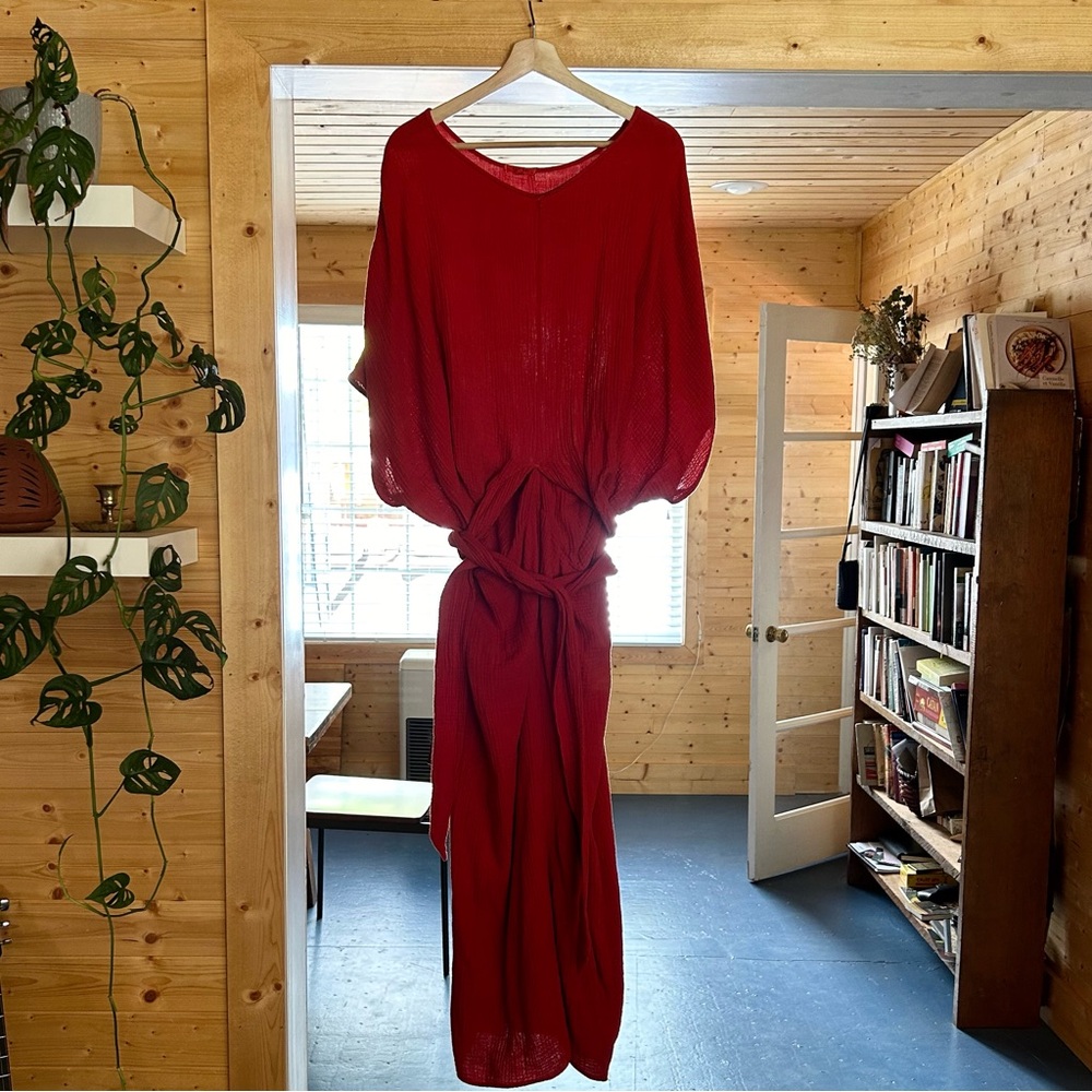 Suunday Dolman Dress - Red Orange
